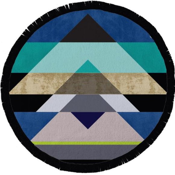 Oversized Bohemian Gypsy Soft Cotton Round Beach Towel Large Multicolor Design - Picture 1 of 5